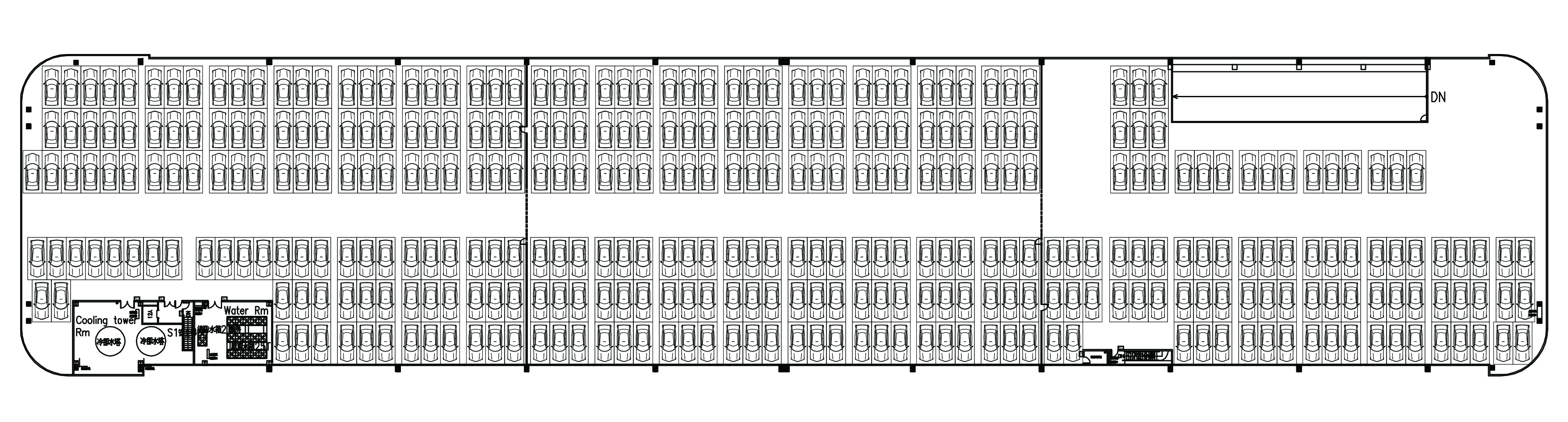 Level 4 layout plan showing car storage bays at No. 38-2 Dongyuan Road, Zhongli